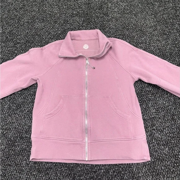 Lululemon Scuba Full Zip Jacket Pink XS/S Zip Up Sweatshirt Thumbholes - Picture 3 of 9